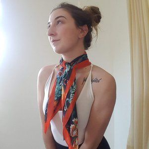 Silky Hippie Boho Floral Bandana Scarf